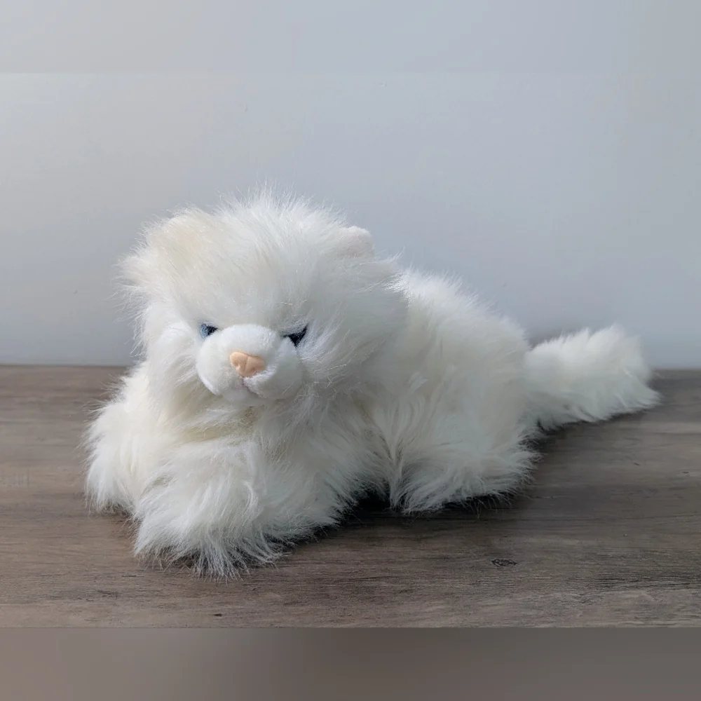 Vintage Kitty Kitty Kittens White Persian Cat Fluffy Blue Eyes A&A Plush 1992